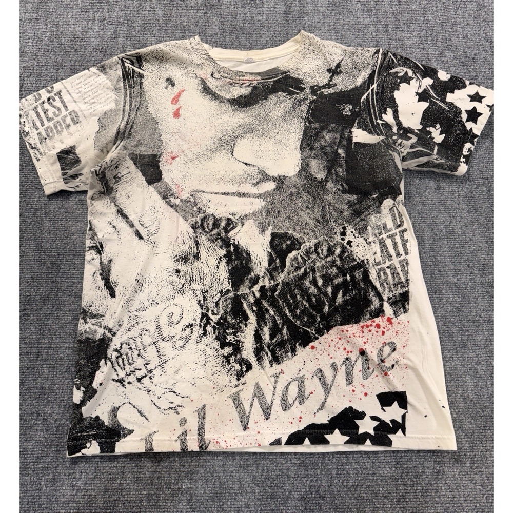 2012 Young Money Lil Wayne AOP Graphic T-Shirt Sz M Rap Tee